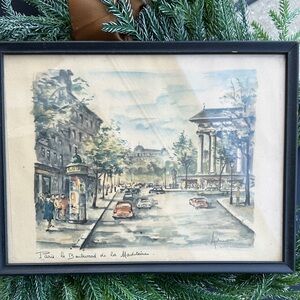 Framed Paris le boulevard de la Madeleine Street Scene vintage art gift ARNO